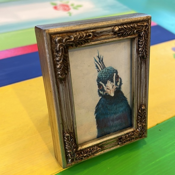 Original mini ACEO drawing by Chandra Valli Paetsch. Peacock incredible detail. - Picture 3 of 4